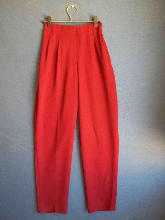 Brick Red Polyester Pants - Size M (New + Tag)