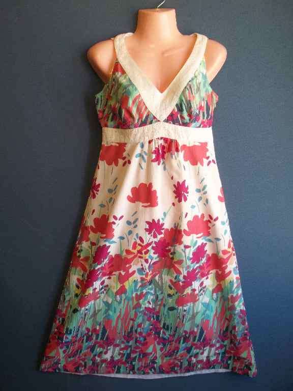 Lined Cotton Black & White Sundress - Chest 84cm * Quality