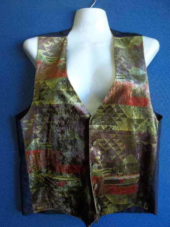 Green/Orange Velvet Waistcoat - Chest 92cm