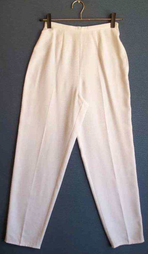 White High Waisted Pants - Size 32 (Waist 60cm, Hips 92cm)