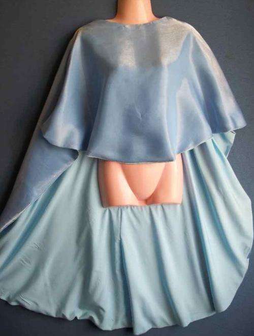 Light Blue Lined Satin Evening Shawl (One Size Fits All)
