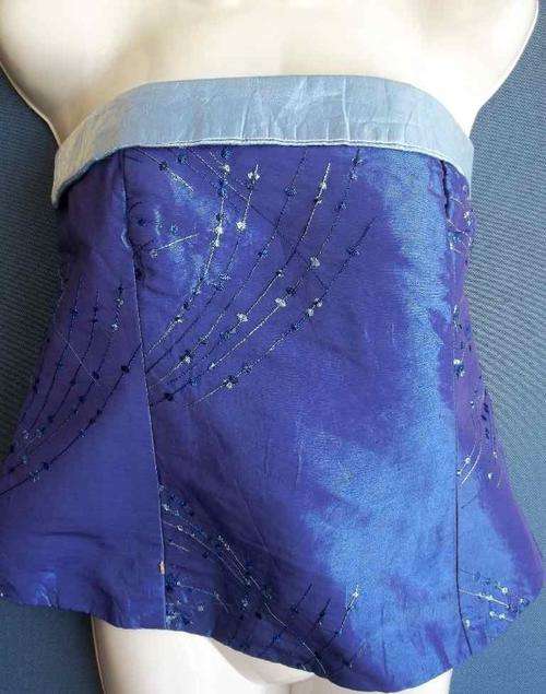 Embroidered Purple Evening Top (Adjustable) - Chest 84cm