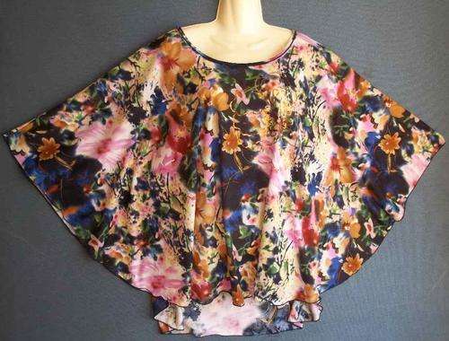 Floral Spun Polyester Top - Size 46 * Quality Brand