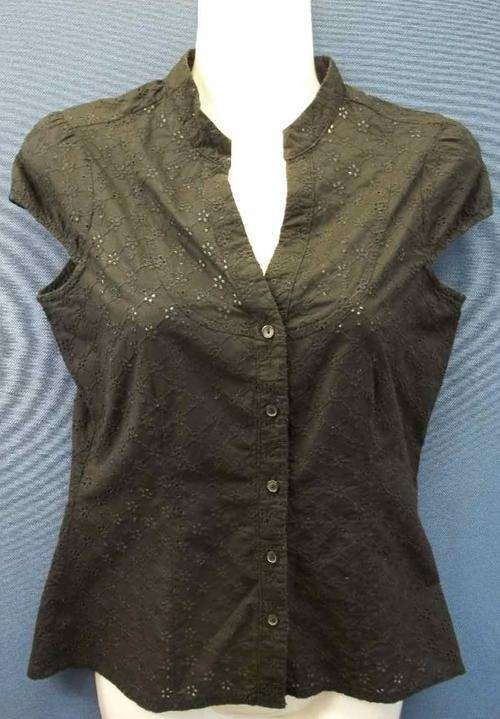 100% Black Anglaise Shirt - Size 32 * Quality Brand