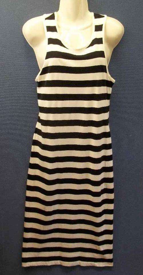100% Cotton Black & White T-Shirt Style Dress - Size 30 (Chest 78cm)