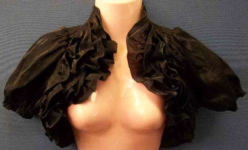 Black Ruffle Bolero With Sheen - Chest 80cm