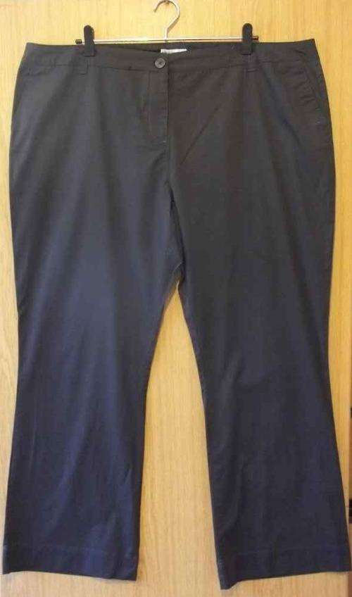 Dark Grey/Fine Pinstripe Stretch Cotton Pants - Size 48 (Waist 112cm, Hip 132cm) * Quality Brand