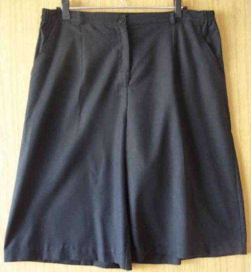 Black Polyester Long Shorts - Size 42 (Waist 88cm-100cm, Hip 118cm)