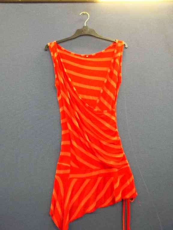 Stripy Orange Long T-Shirt - Size 30