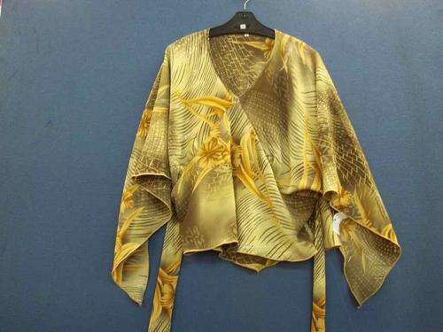 Brown Patterned Chiffon Top - Size 38
