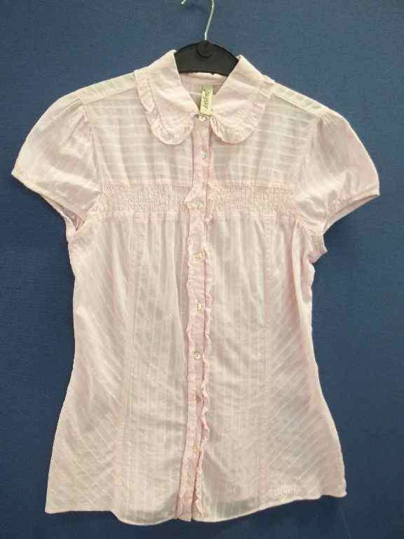 Light Pink Instinct Shirt With Elastic Detail - Size 38 * Quality Brand