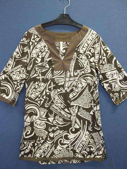 Brown & White Patterned Shirt - Size 40