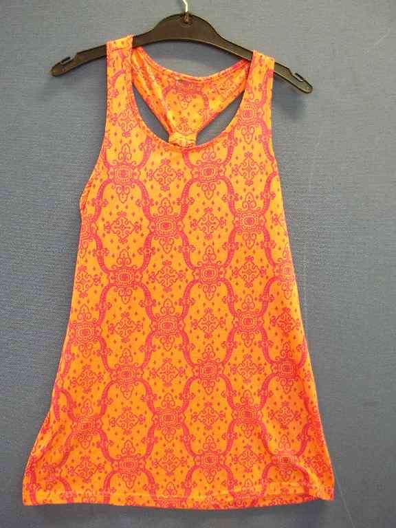 Orange & Pink Long Length T-Shirt - Size +/- S
