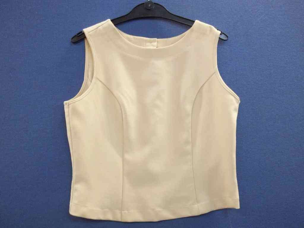 Beige Sleeveless Work Wear Shirt - Size 32