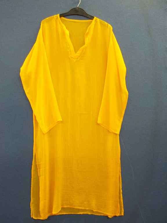 Orange Chiffon Long Length Shirt - Size +/- M/L