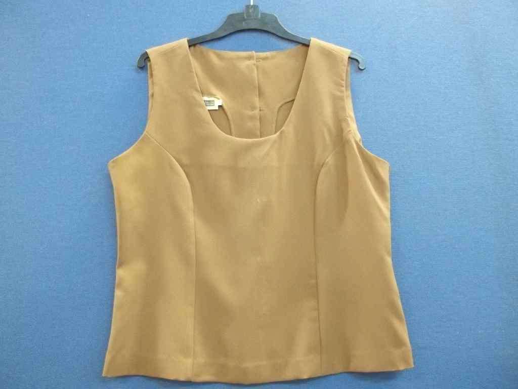 Sleeveless Medium Brown Work Wear Shirt - Size 32