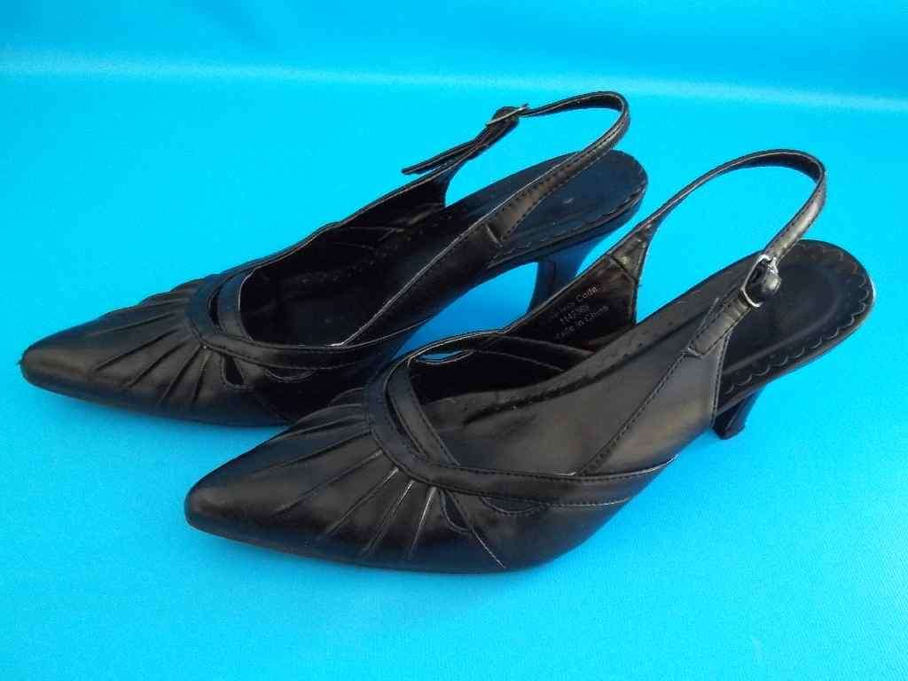 Pointy Slingback Black Shoes - Size 3