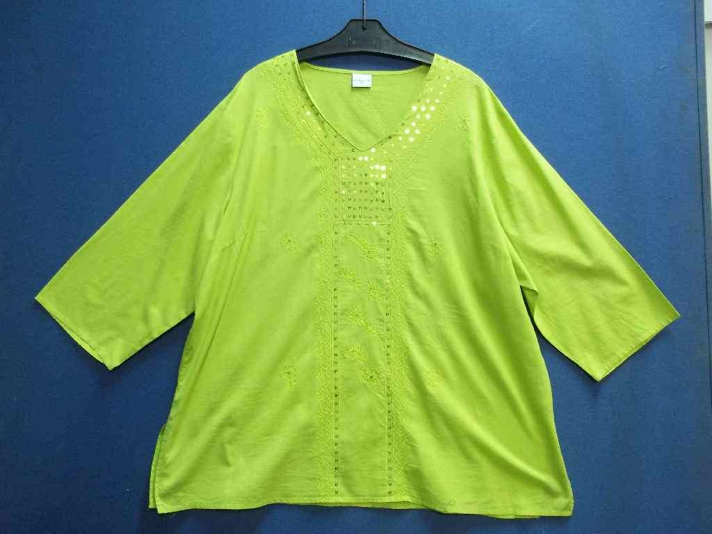 Bright Lime Green Shirt With Sequin Detail - Size 48 * Quality Brand