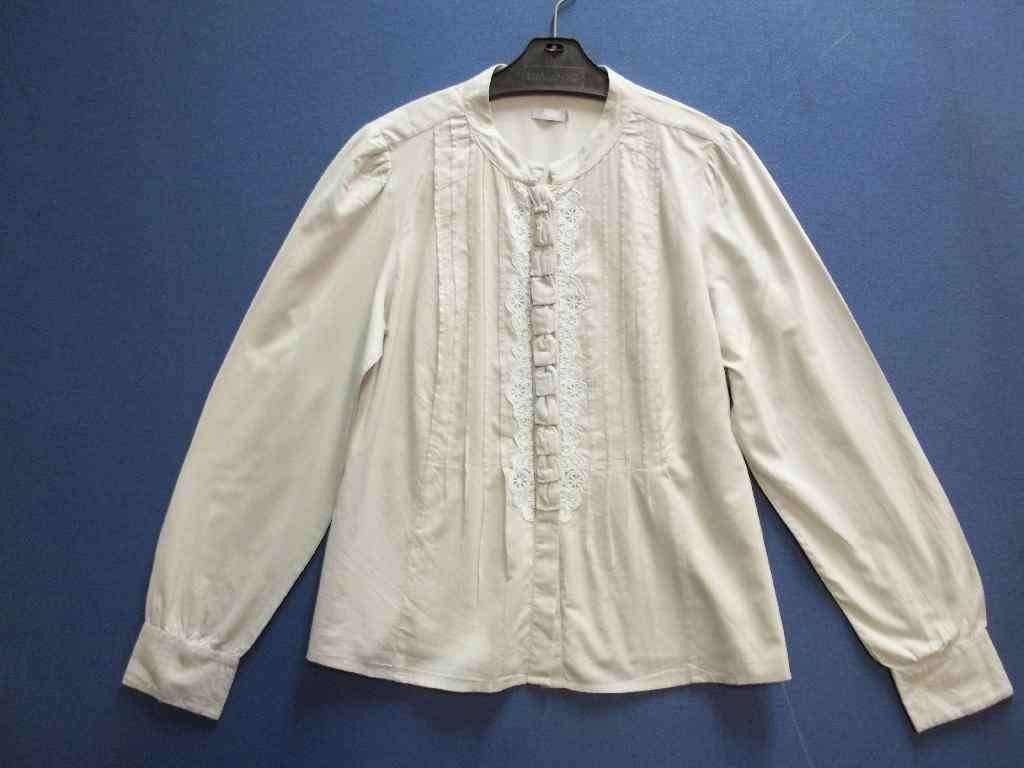 100% Cotton Light Grey Hilton Weiner Shirt With Pleat Detail - Size L * Quality Brand