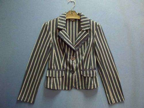 Lightweight Blue/Grey Stripy Jacket - Size 34 * Quality Brand