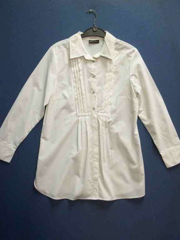 Long Length Tuxedo Style White Ladies Shirt - Size 38 * Quality Brand