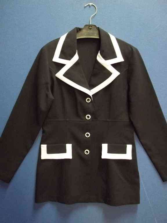 Black Jacket With White Trim - Size 36