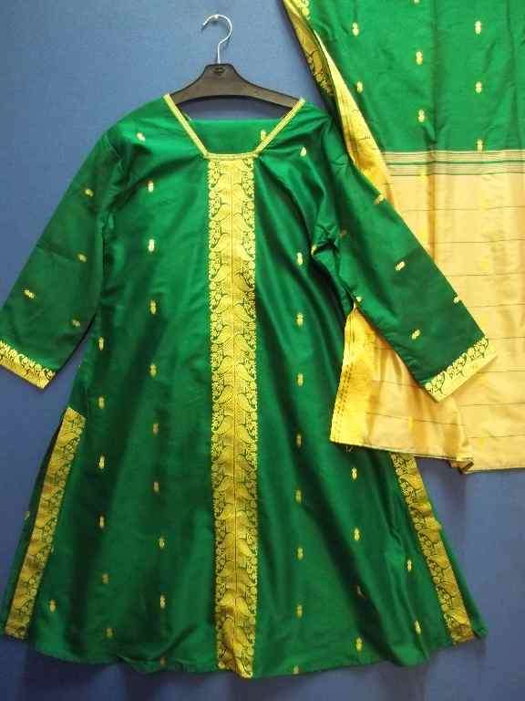 Green & Gold Three Piece Punjabi - Size +/- M
