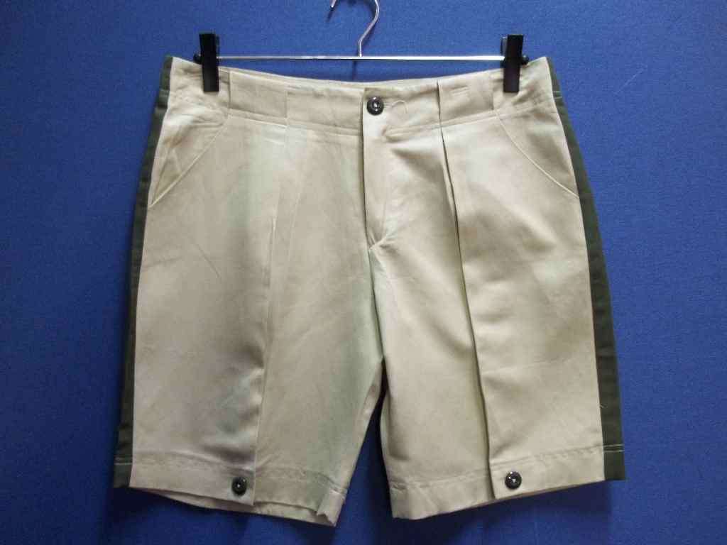 Stone & Olive Shorts With Interesting Pleat Detail In Front  - Size +/- 34