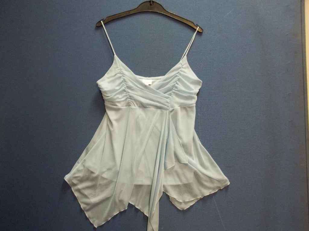 Powder Blue Lined Chiffon Strappy Top - Size 38 * Quality Brand