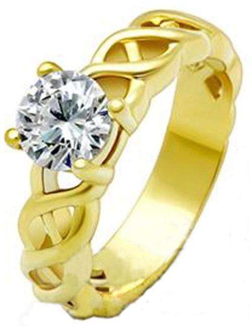LOCALLY IN STOCK* 18K GOLD PLATED SIMULATED DIAMOND LADIES RING Size 8