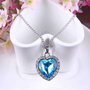 Titanic austrian sapphire swarovski crystal heart of the ocean necklace with free matching earings