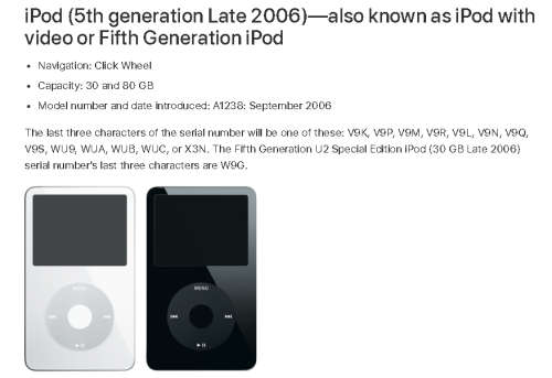 Apple 5th Generation iPod 80G (Late 2006)