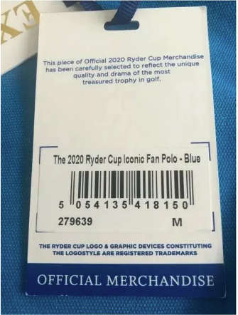 Ryder Cup 2020 Team Europe polo jersey