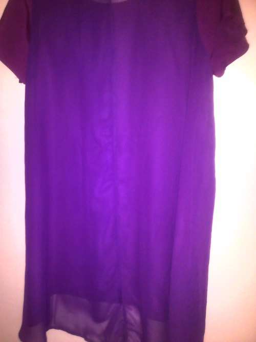 Size 34  Purple cotton/chiffon dress with bead details