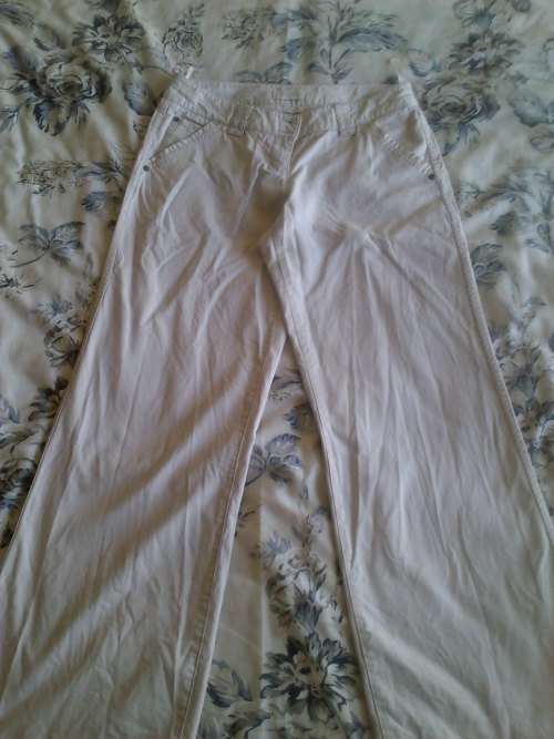 Size 10    Light Beige Long Straight Pants from Woolworths