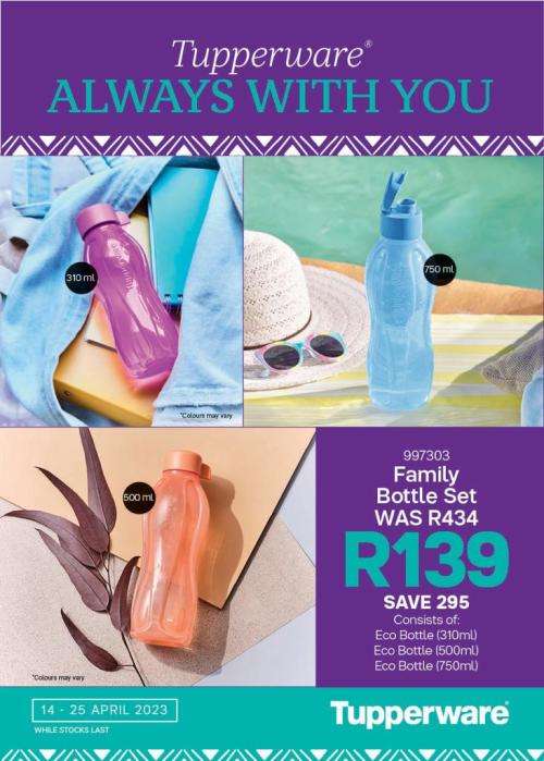 Tupperware 3x bundle bottle set