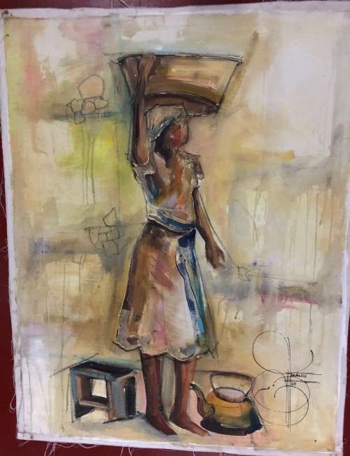 VERY NICE!!! NDABUKO NTULI ON CANVAS. A MUST HAVE!!