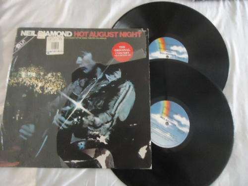 NEIL DIAMOND "HOT AUGUST NIGHT" 1984 MCA STEREODOUBLE LP+SHRINKWRAP IN V/GOOD CONDITION