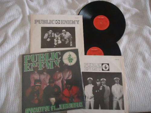 PUBLIC ENEMY "APOCALYSE 91...THE ENEMY STRIKES BLACK" 1992 COLUMBIA DBL STEREO LP SET+INNER SLEEVES+