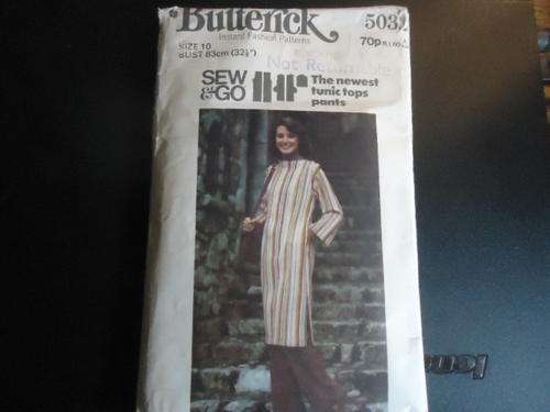 BUTTERICK  PATTERNS 5032  SIZE 10 BUST 83 CM 32 1/2" INCOMPLETE - SEE THE DESCRIPTION