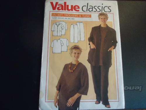 VALUE CLASSICS PATTERNS  "JACKET,TROUSERS AND TUNIC" SIZES 40, 42, 44, 46, 48