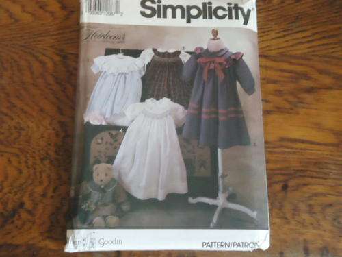 SIMPLICITY PATTERNS 7644 -"HEIRLOOM " SIZE AA  AGE 2 - 4 - COMPLETE + UNCUT