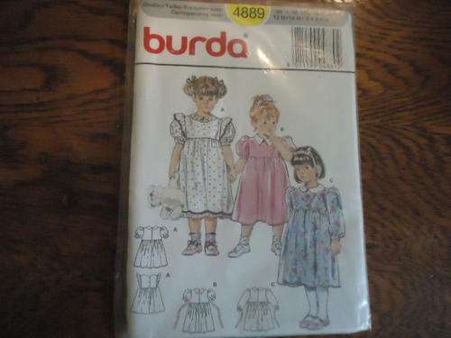 BURDA PATTERNS 4889 - SIZES 12 months+18 months + 2 + 3 + 4 years in sealed packet