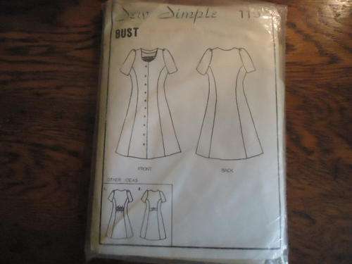SEW SIMPLE PATTERNS NUMBER 119  "LADIES TAPERED DRESS"  BUST 38" 97 CM