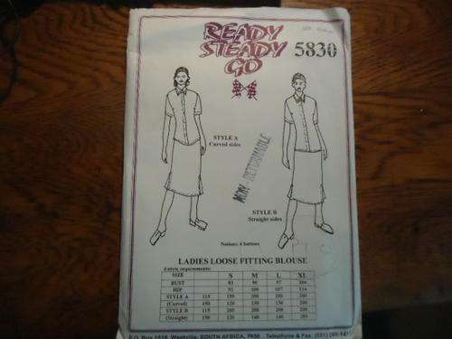 READY STEADY GO PATTERNS 5830 -  LADIES LOOSE FITTING BLOUSE - SIZE MEDIUM