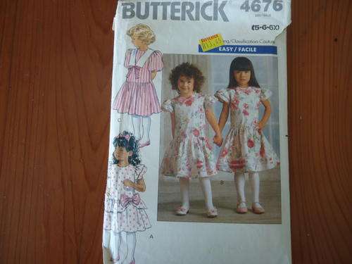 BUTTERICK  PATTERNS 4676 SIZES GIRL 5 + 6 + 6X - COMPLETE