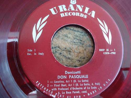 DON PASQUALE - DONIZETTI " USA IMPORT URANIA EXTENDED PLAY SEVEN SINGLE - RED VINYL