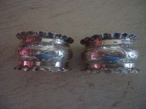 DAINTY MATCHING PAIR OF SILVER 27 G SERVIETTE RINGS WITH HALLMARK AND AREA FOR NAMES