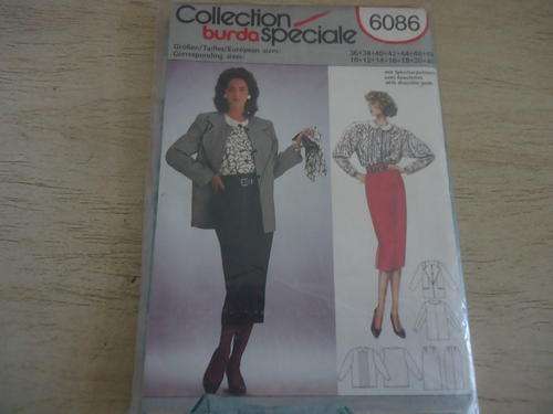 BURDA PATTERN 6086 SIZE  10 + 12 +16 + 18 + 20 + 40- COMPLETE, UNCUT AND SEALED IN PACKET
