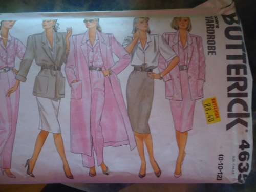 BUTTERICK  PATTERNS 4635  SIZES 8 + 10 + 12 - COMPLETE